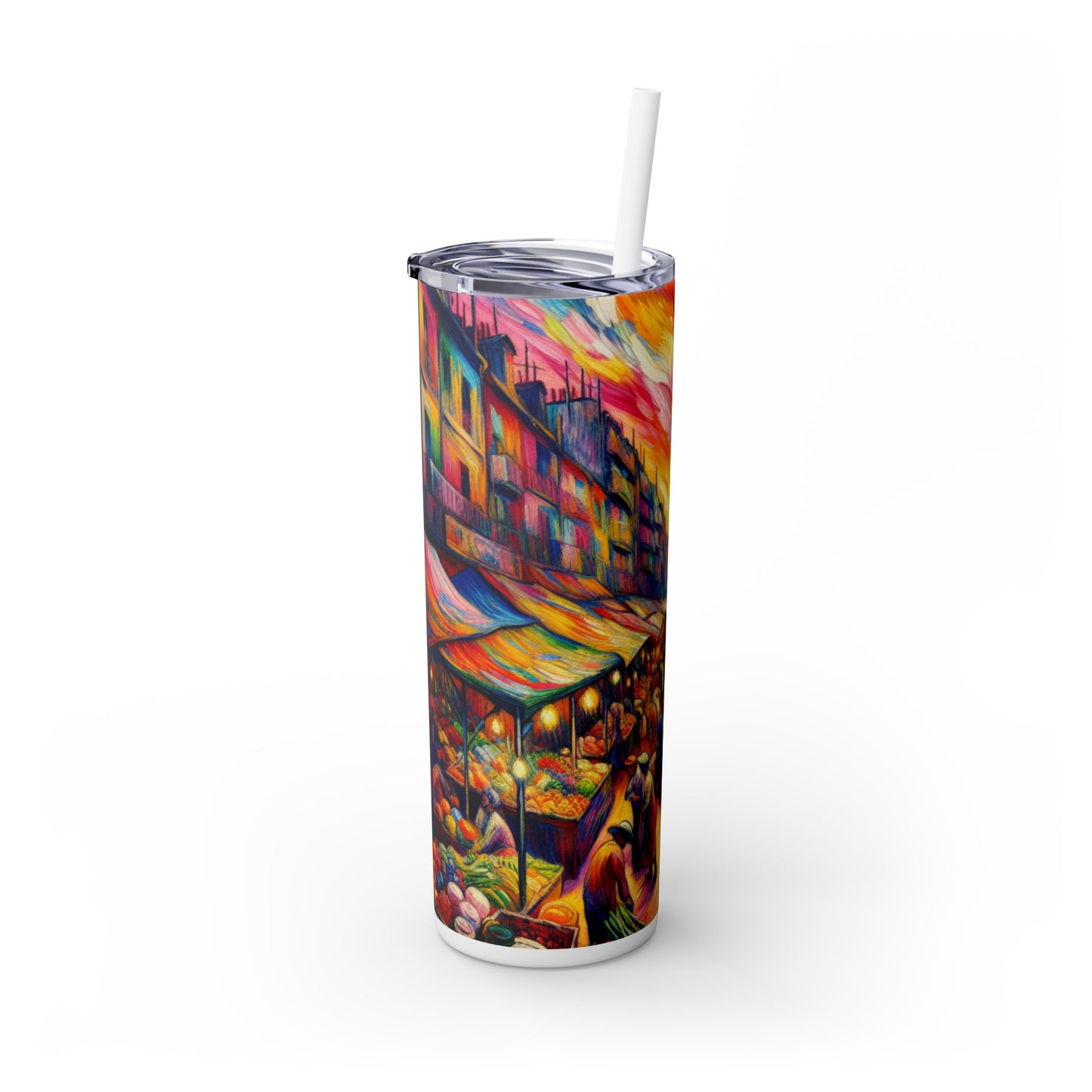 "Jungle Fauvism" - The Alien Maars® Skinny Tumbler with Straw 20oz Fauvism