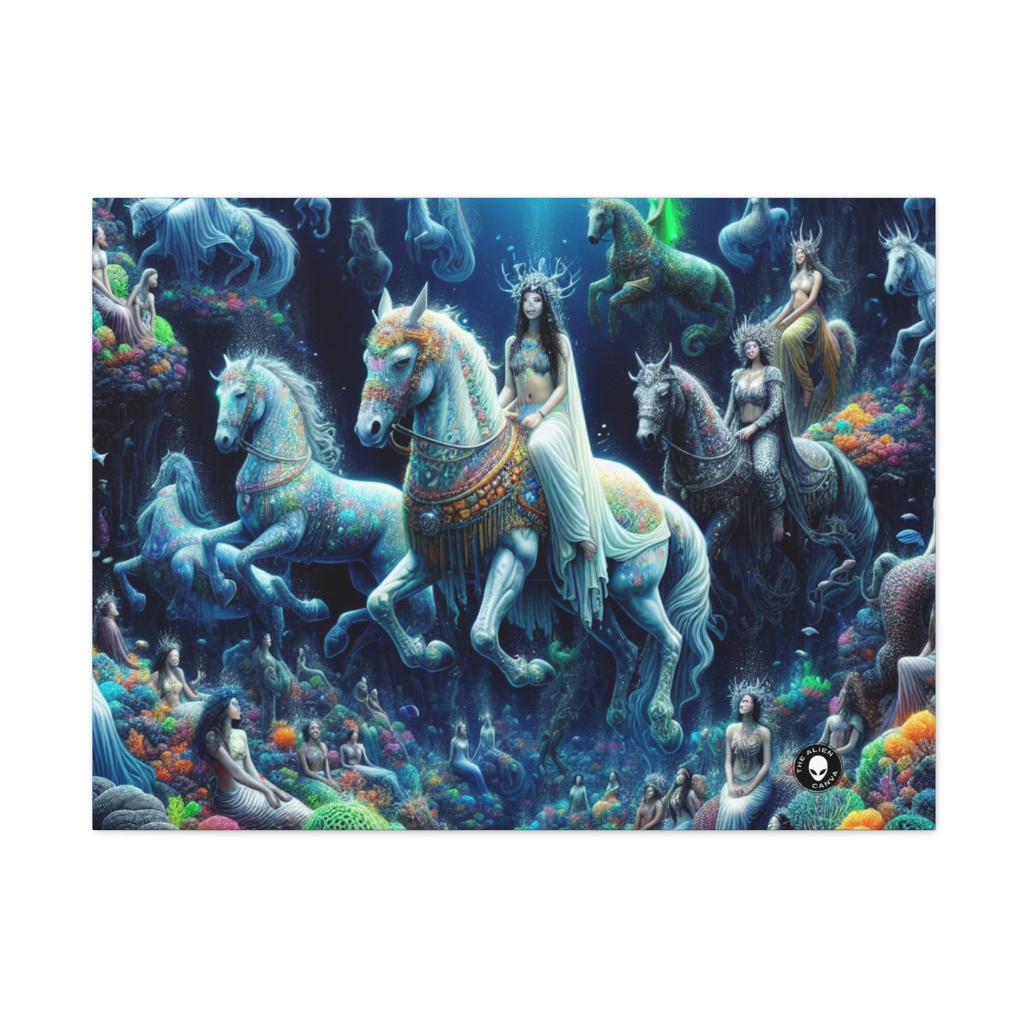 « Royaume sous-marin enchanté : sirènes et hippocampes » - The Alien Canva