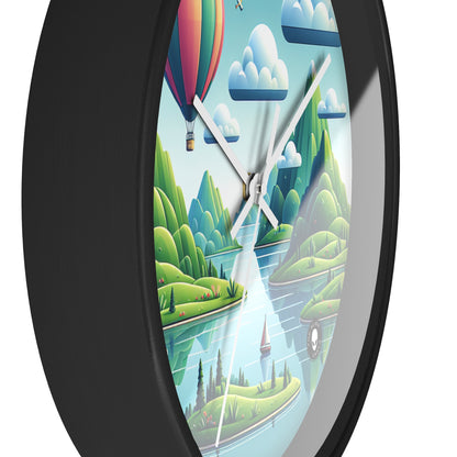 "Tranquil Skies: Hot Air Balloon Adventure" - The Alien Wall Clock