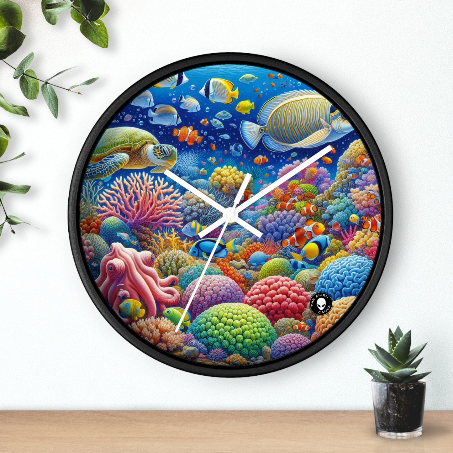 « Paradis tropical : Pays des merveilles sous-marin » – L'horloge murale extraterrestre