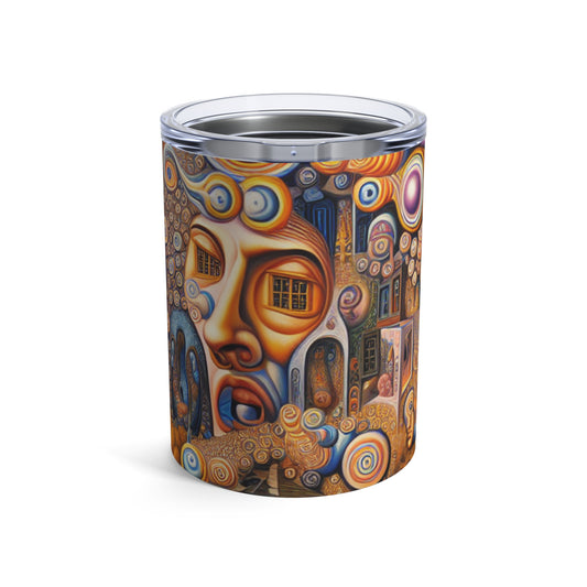 "Melted Time: A Whimsical Dance of Dreams" - The Alien Tumbler 10oz Surrealism