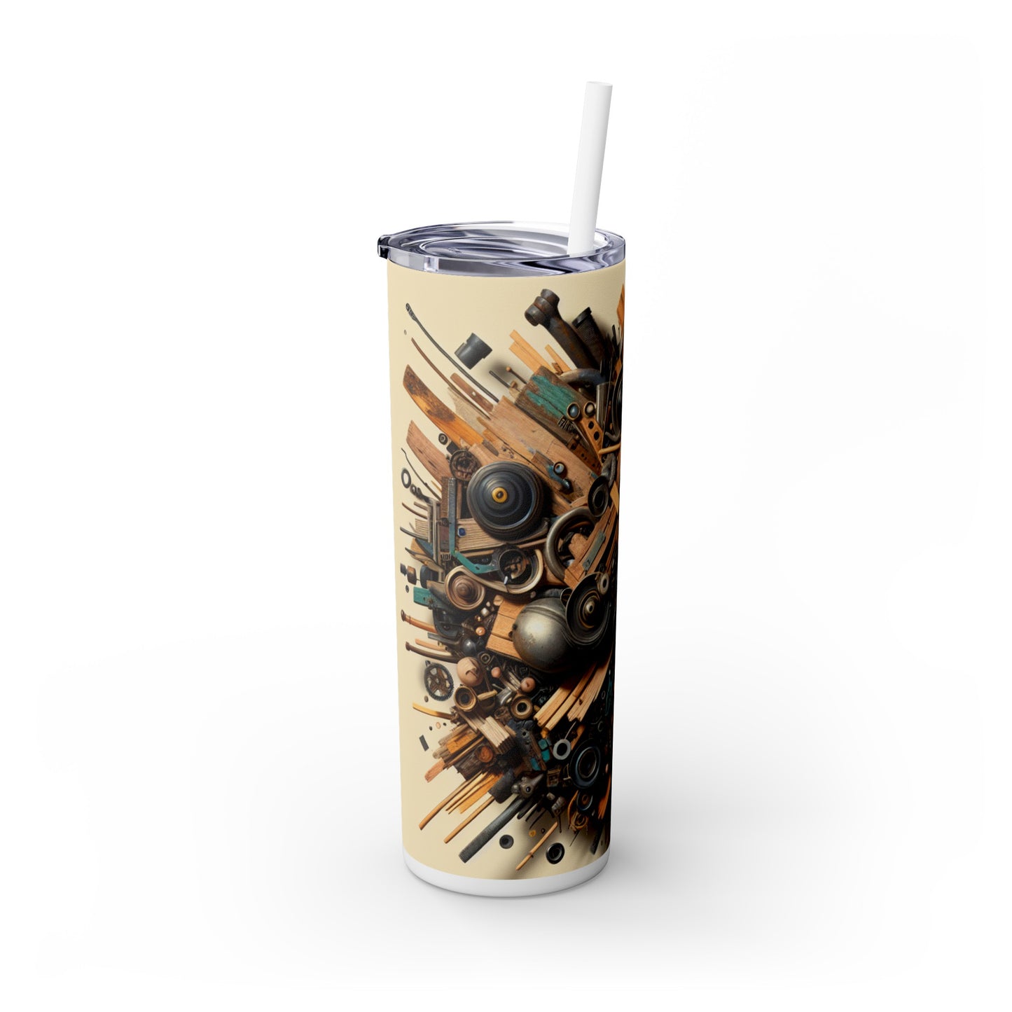 "Nature's Harmony: Assemblage Art with Found Objects" - The Alien Maars® Skinny Tumbler with Straw 20oz Assemblage Art