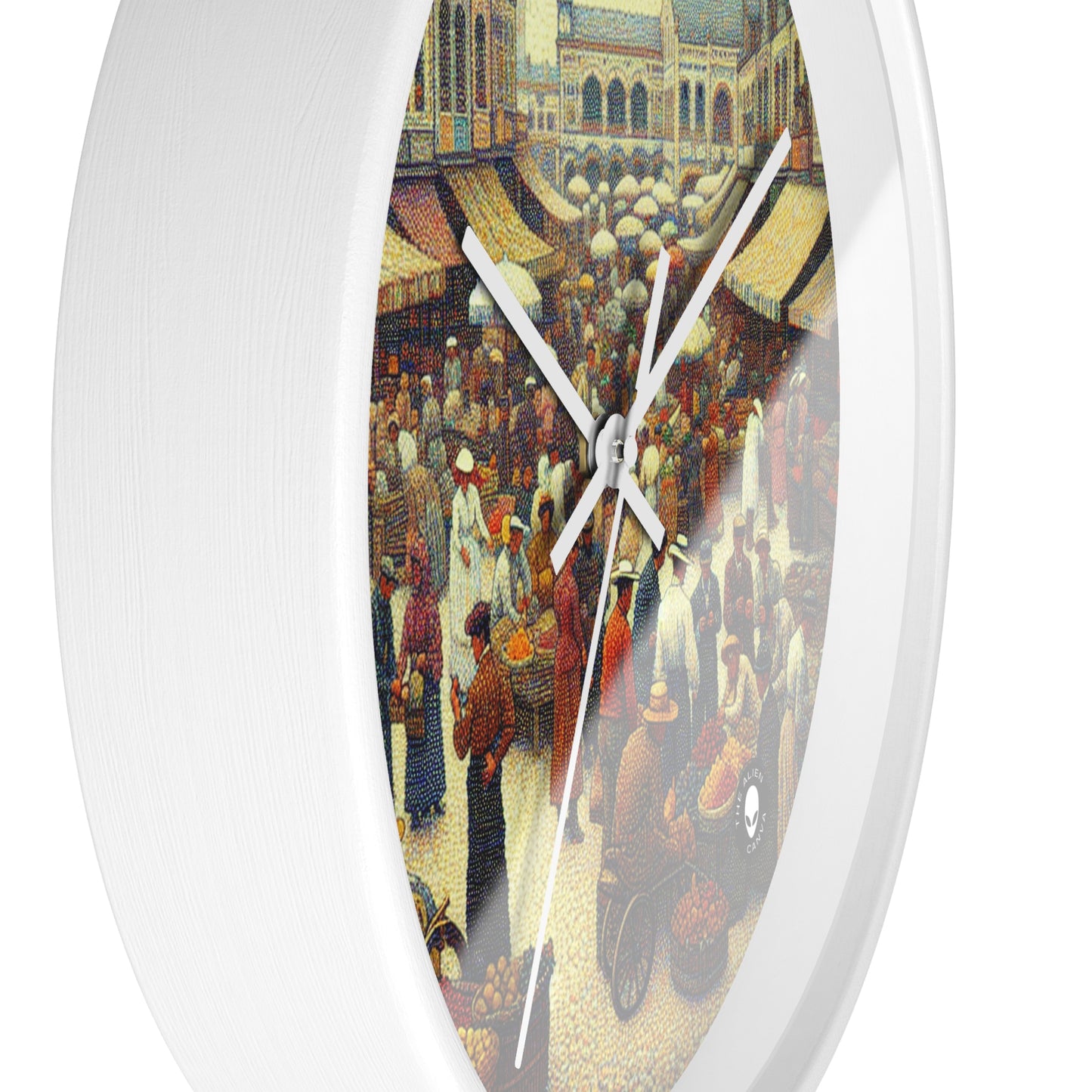 "Dots of Paradise: Capturing a Sunny Beachscape with Pointillism" - The Alien Wall Clock Pointillism