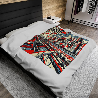 "Constructing Ideas: A Typographic Landscape" - The Alien Velveteen Plush Blanket Constructivism Style