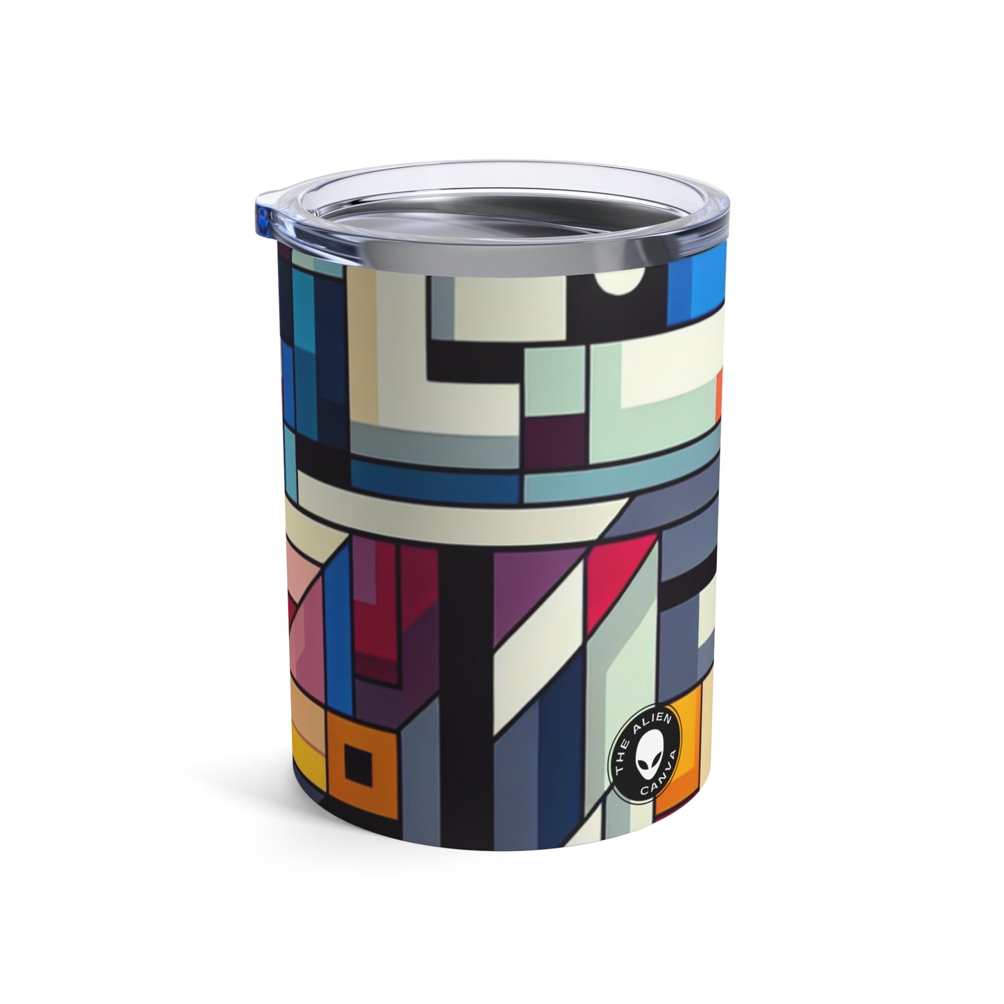 "Paisaje urbano futurista: una percepción geométrica" ​​- The Alien Tumbler 10oz Pintura de borde duro