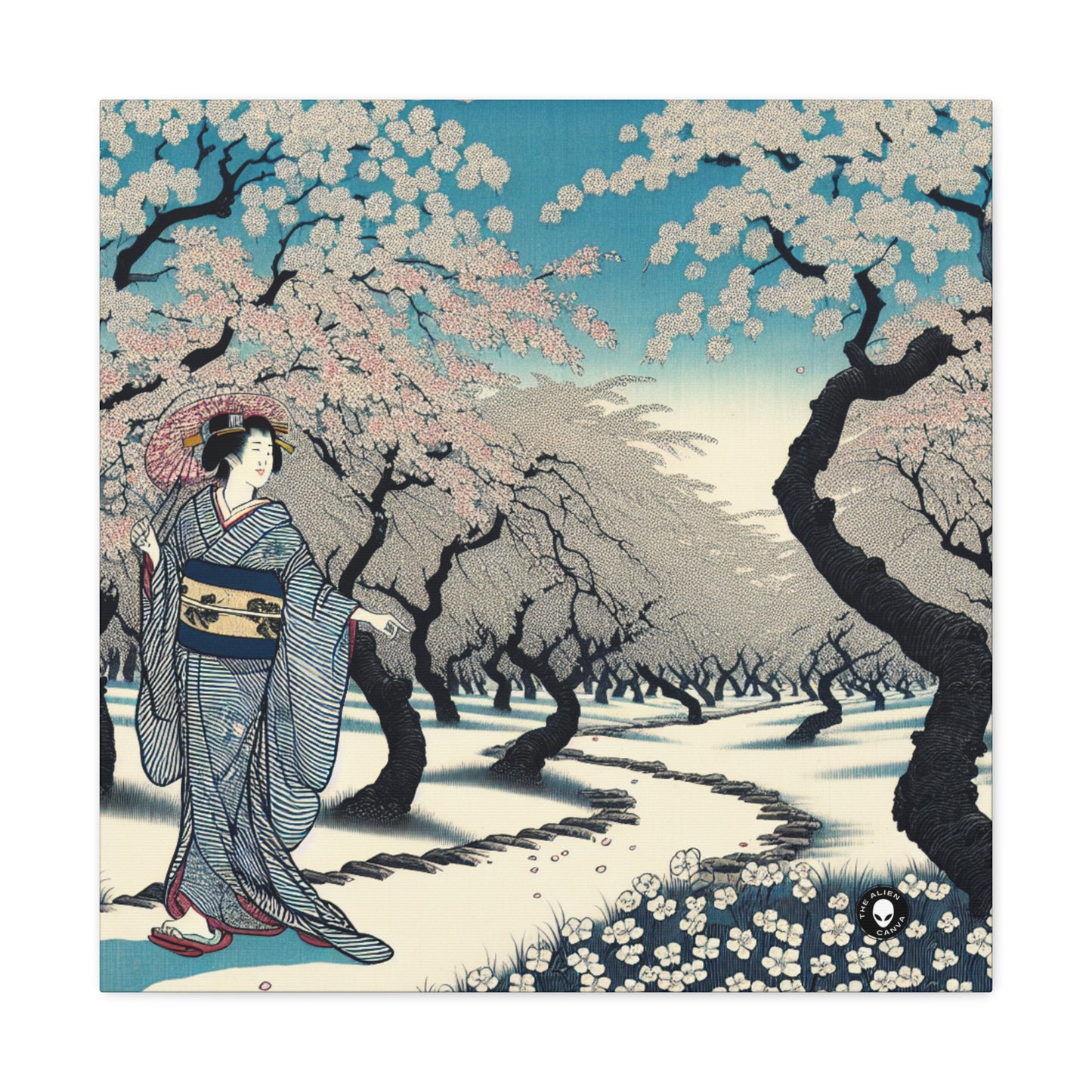 "Blossoming Sky" - The Alien Canva Ukiyo-e (impression japonaise sur bois)