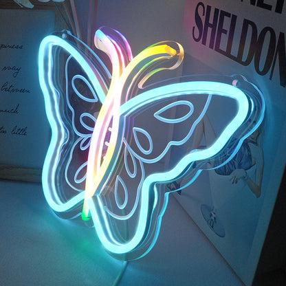 Led Neon Light Bedroom Home USB Ambience Light Internet Celebrity Bar Butterfly Modeling Light