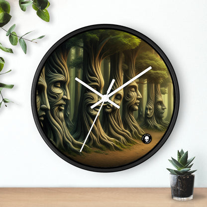 "Árboles susurrantes: secretos del bosque místico" - El reloj de pared alienígena