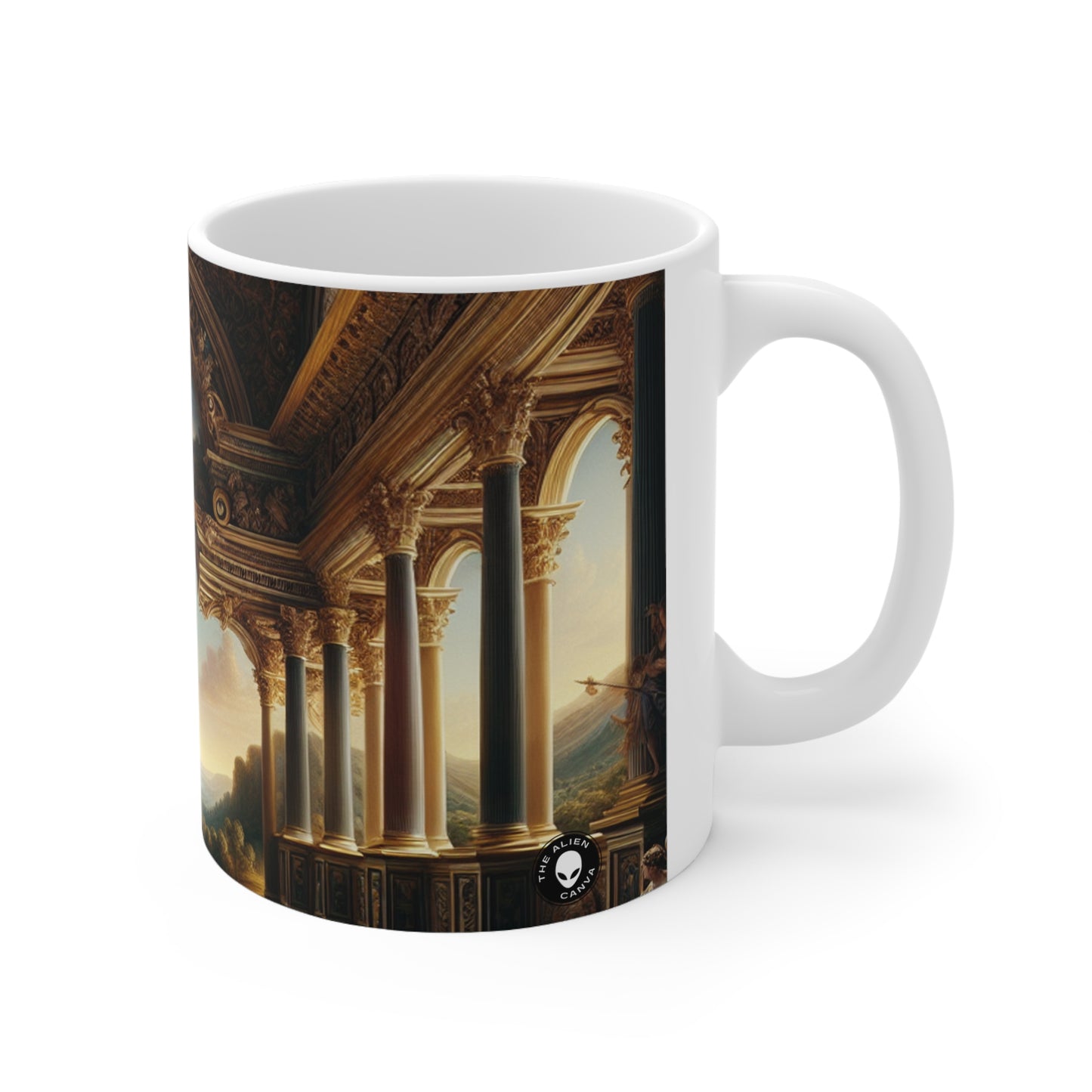 "Une odyssée néo-Renaissance : un panorama moderne" - La tasse en céramique Alien 11oz Art de la Renaissance