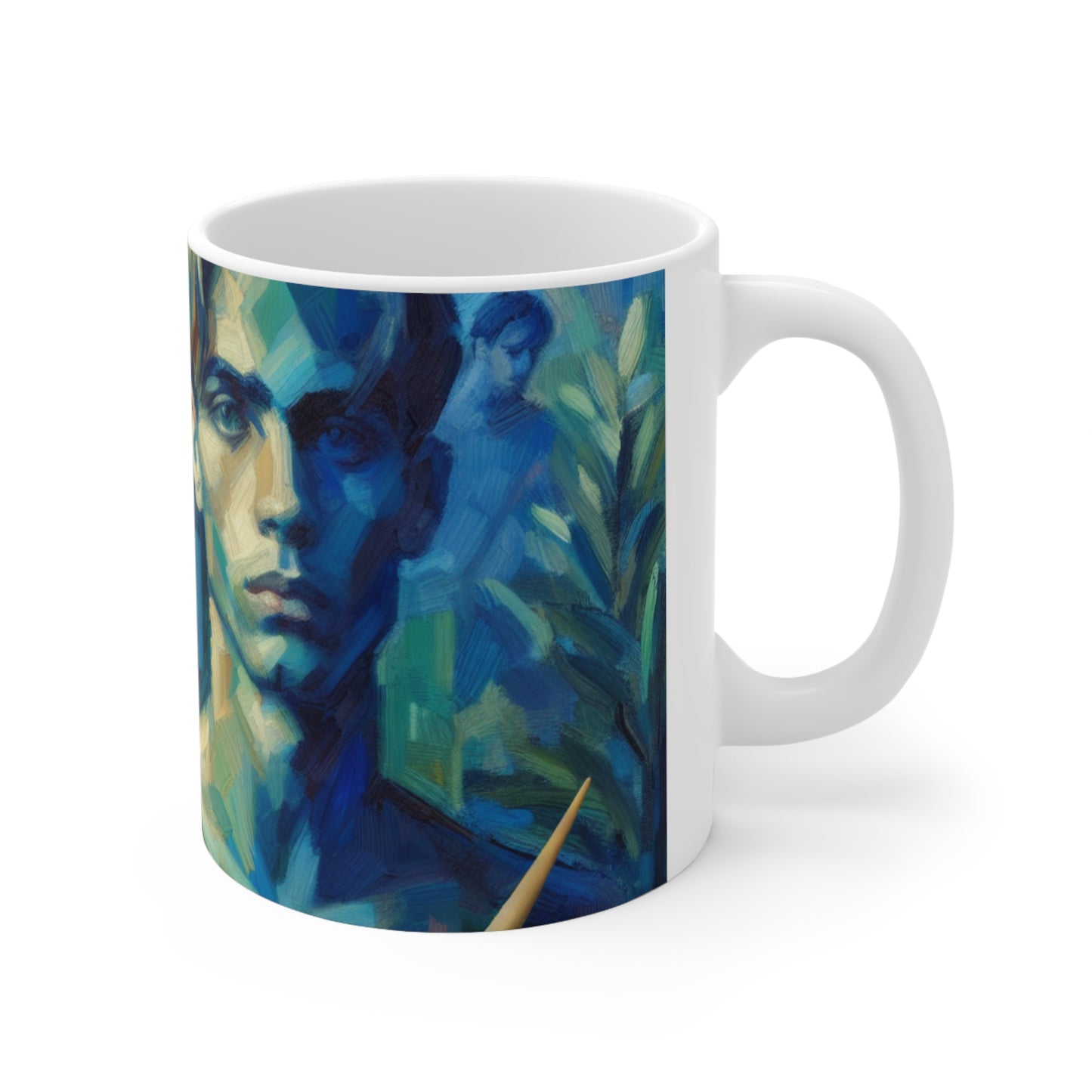 "Soothing Gaze" - The Alien Ceramic Mug 11oz Expressionism Style