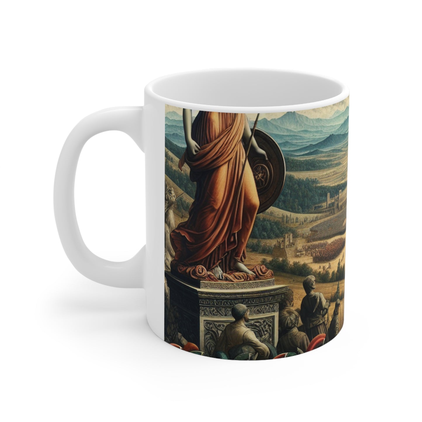 "Minerva Over the Renaissance Battlefield" - The Alien Ceramic Mug 11oz Renaissance Art