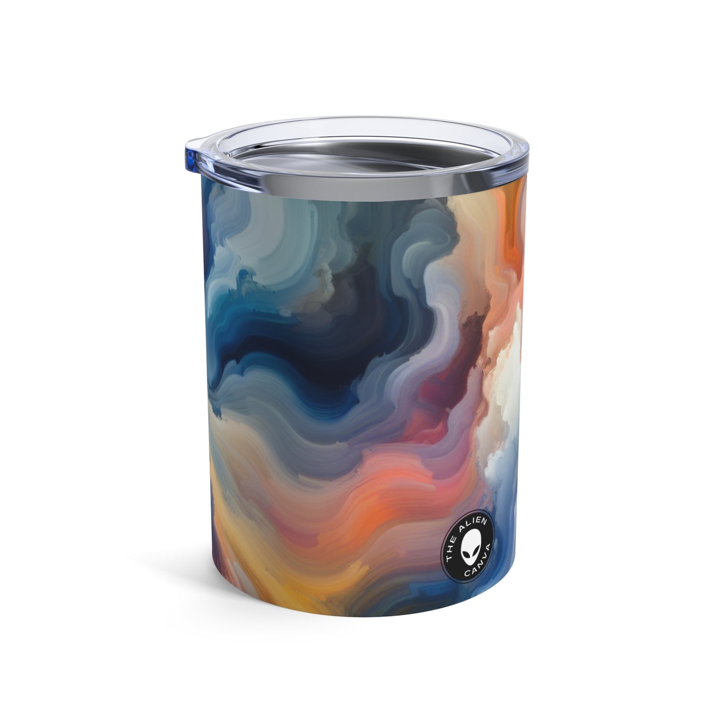 « Réflexions au coucher du soleil : une peinture de champ de couleur sereine » - La peinture de champ de couleur Alien Tumbler 10oz