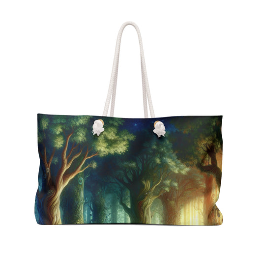 Enchanted Woodland: Glowing Blossoms and Mystical Beings - The Alien Weekender Bag