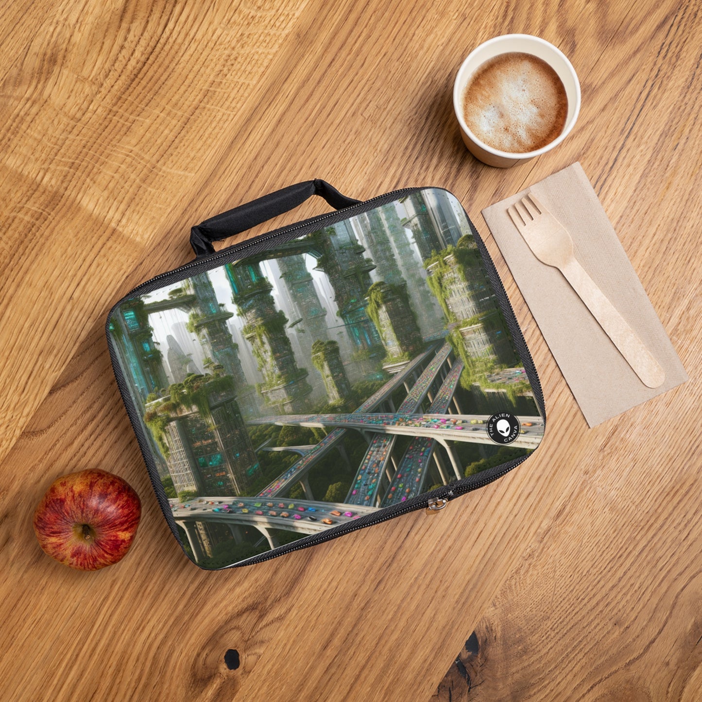 "Futuristic Utopia: Nature and Technology in Harmony"- The Alien Lunch Bag