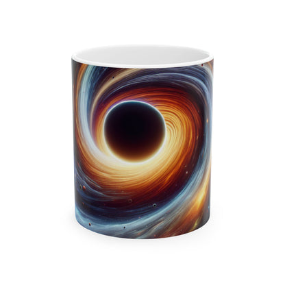 "Vórtice galáctico: la danza colorida de estrellas y planetas" - Taza de cerámica alienígena de 11 oz