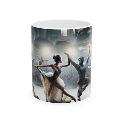 "Seasonal Elements: A Dynamic Performance Art Piece" - The Alien Ceramic Mug 11oz Performance Art