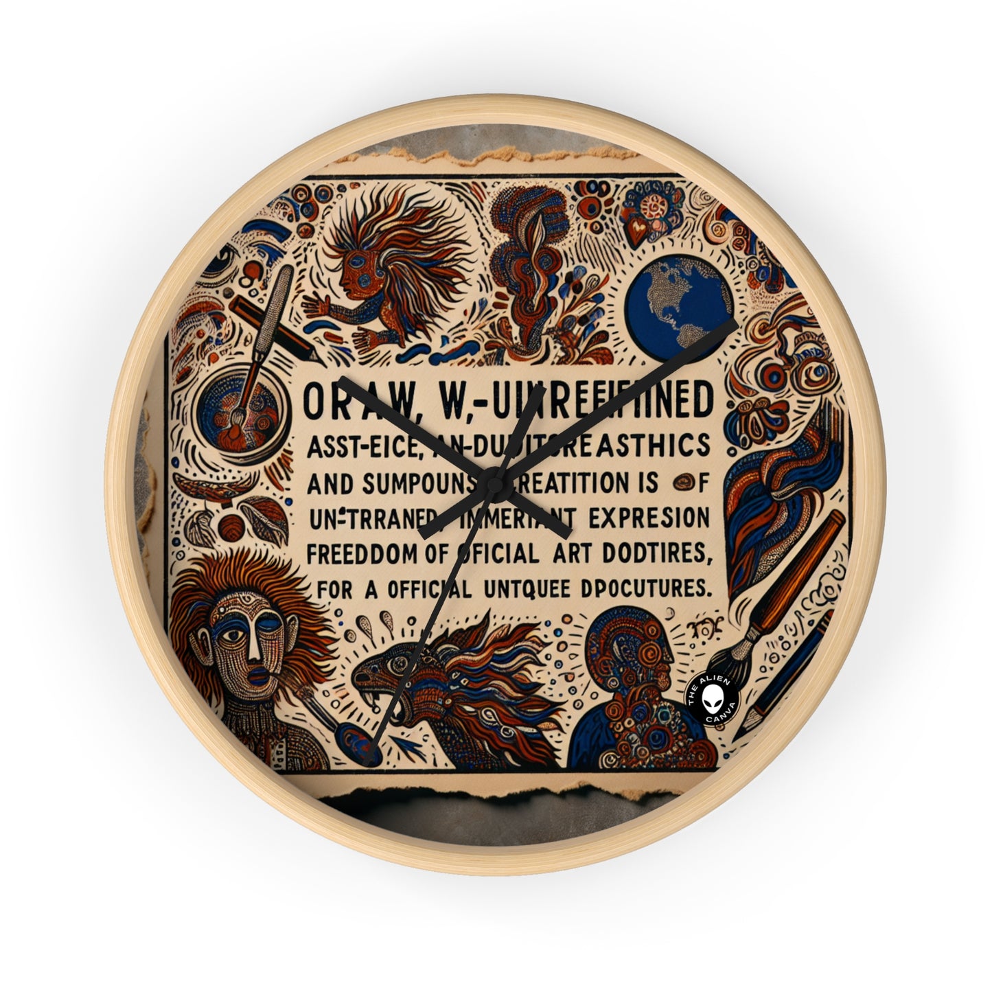 "Visions of the Beyond: A Surreal Dreamscape" - The Alien Wall Clock Outsider Art