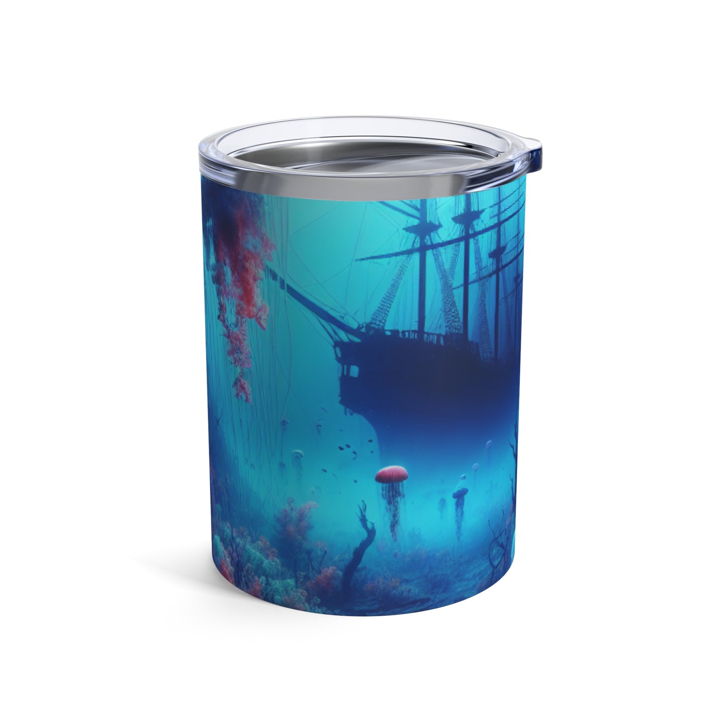 "Jellyfish Haven: Un mundo submarino surrealista" - Vaso Alien de 10 oz