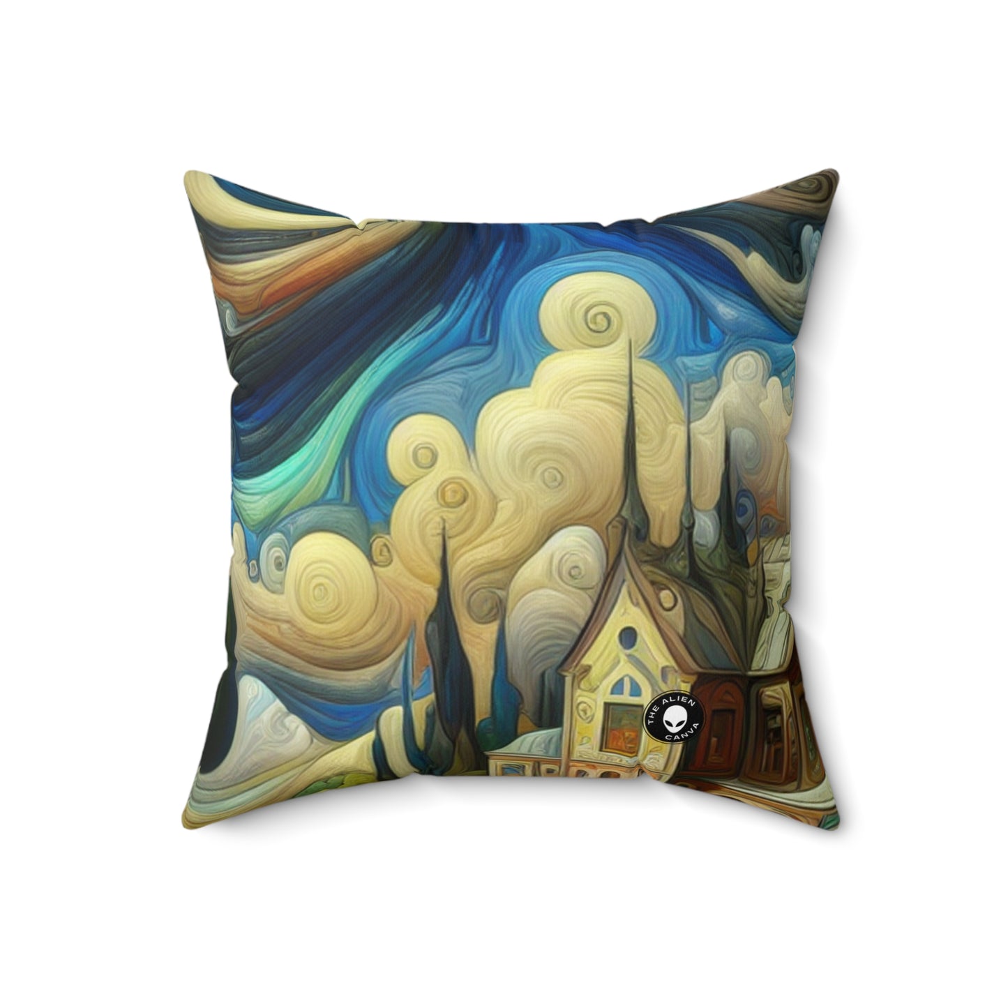 "Fusion of Aesthetics: Exploring Artistic Styles in Harmony"- The Alien Spun Polyester Square Pillow Stules