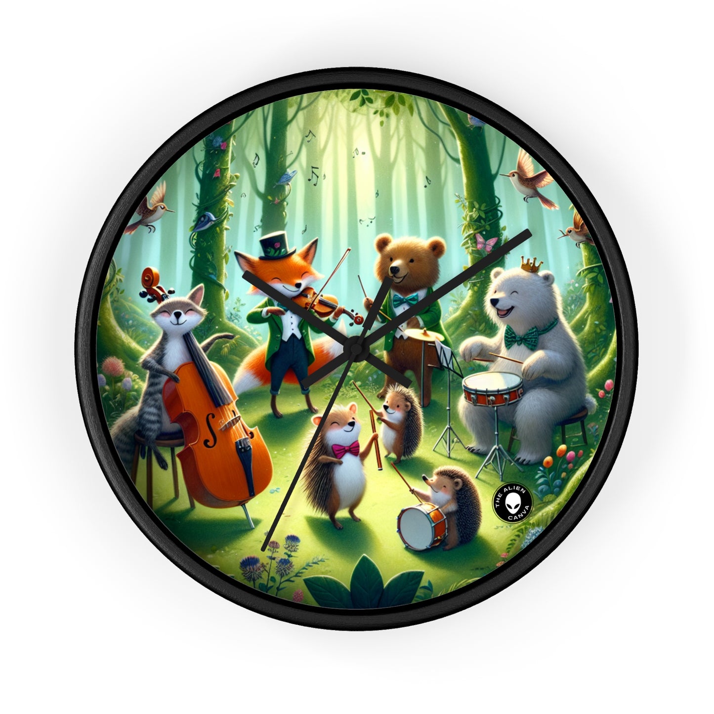 "Melodious Menagerie: Musical Animals in the Enchanted Forest" - The Alien Wall Clock