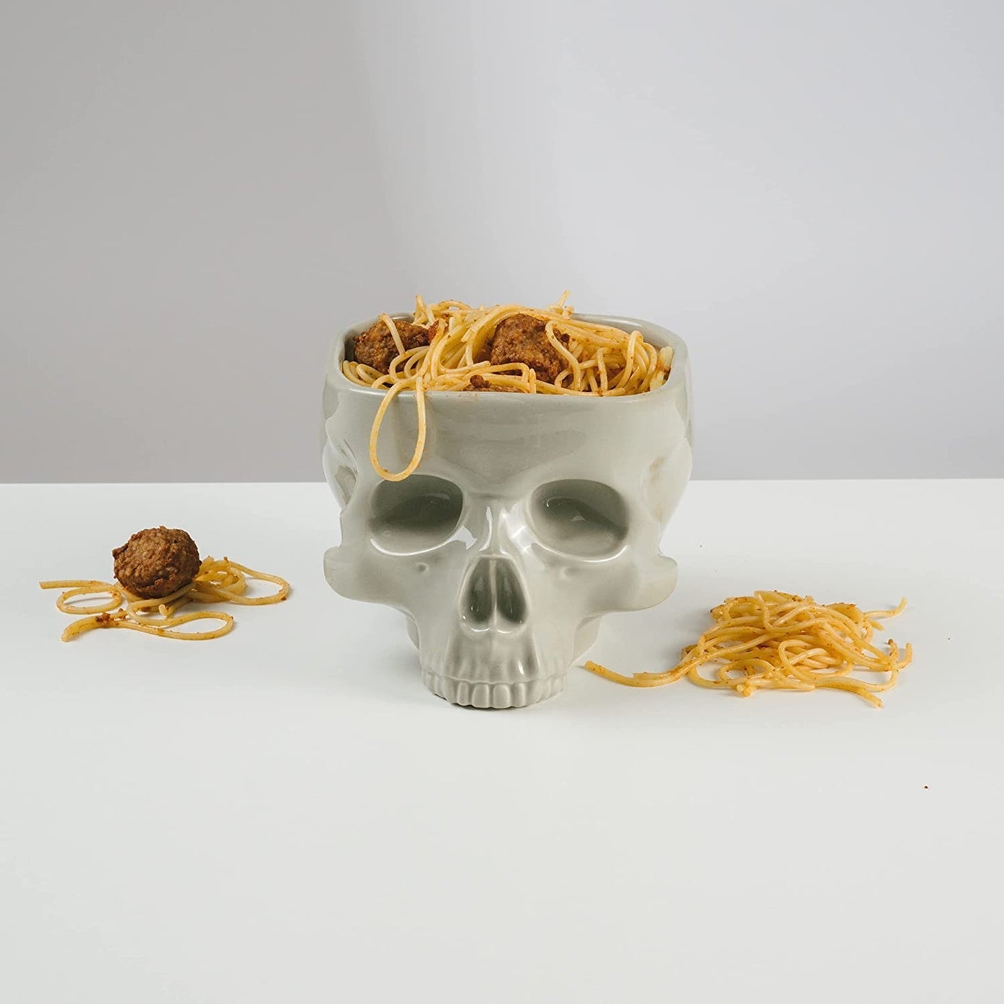 Cuenco de fideos italianos con forma de calavera, vajilla de Halloween, decoración de mesa