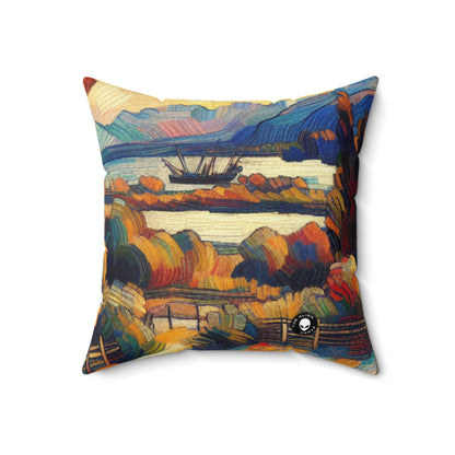 "Nature's Kaleidoscope: A Vivid Fauvism Exploration of the Animal Kingdom"- The Alien Spun Polyester Square Pillow Fauvism