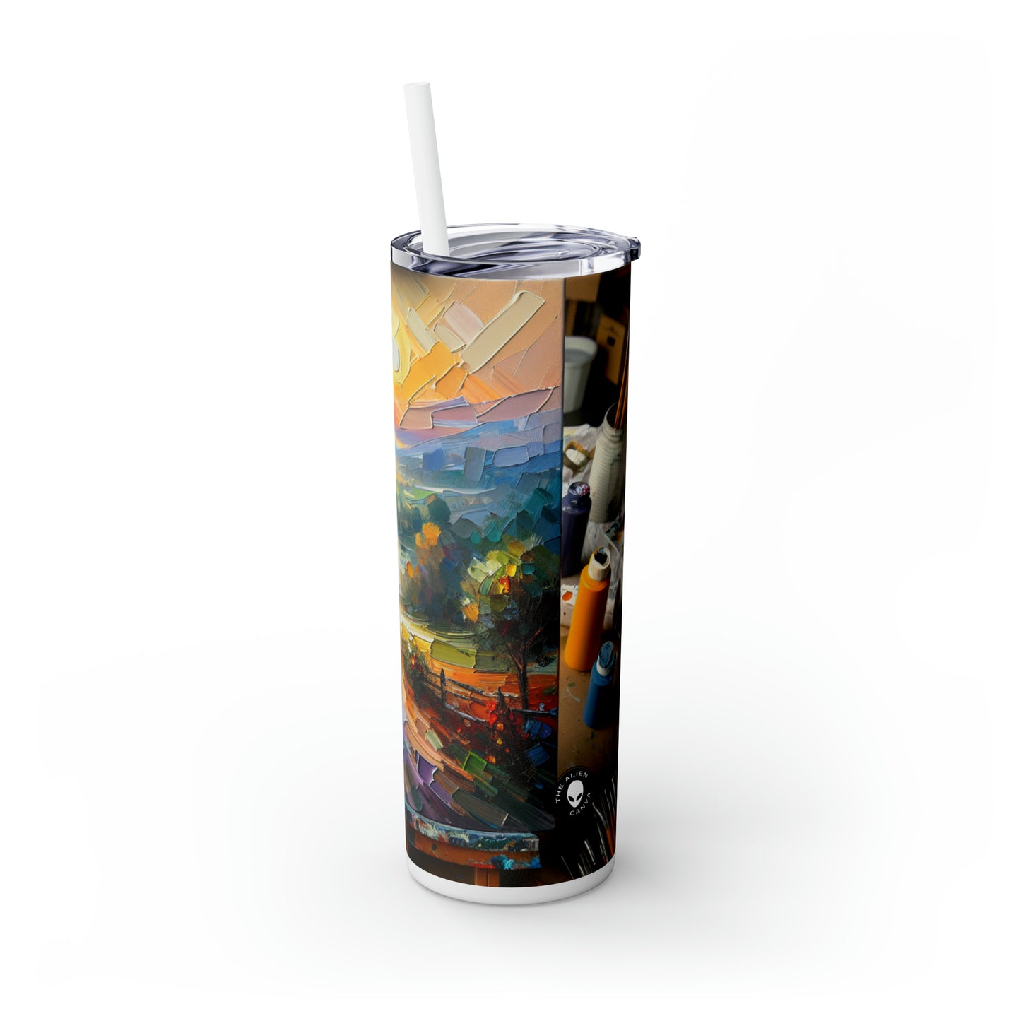 « Vibrance du marché : une perspective postimpressionniste » - The Alien Maars® Skinny Tumbler with Straw 20oz Post-impressionnisme