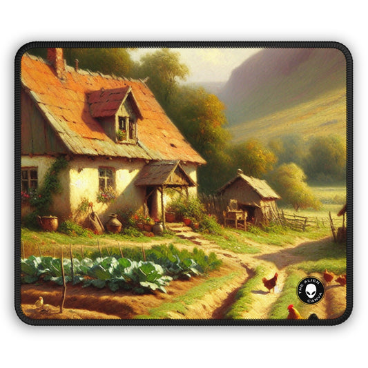 "Bustling Market: A Colorful Post-Impressionist Scene" - The Alien Gaming Mouse Pad Post-Impressionism