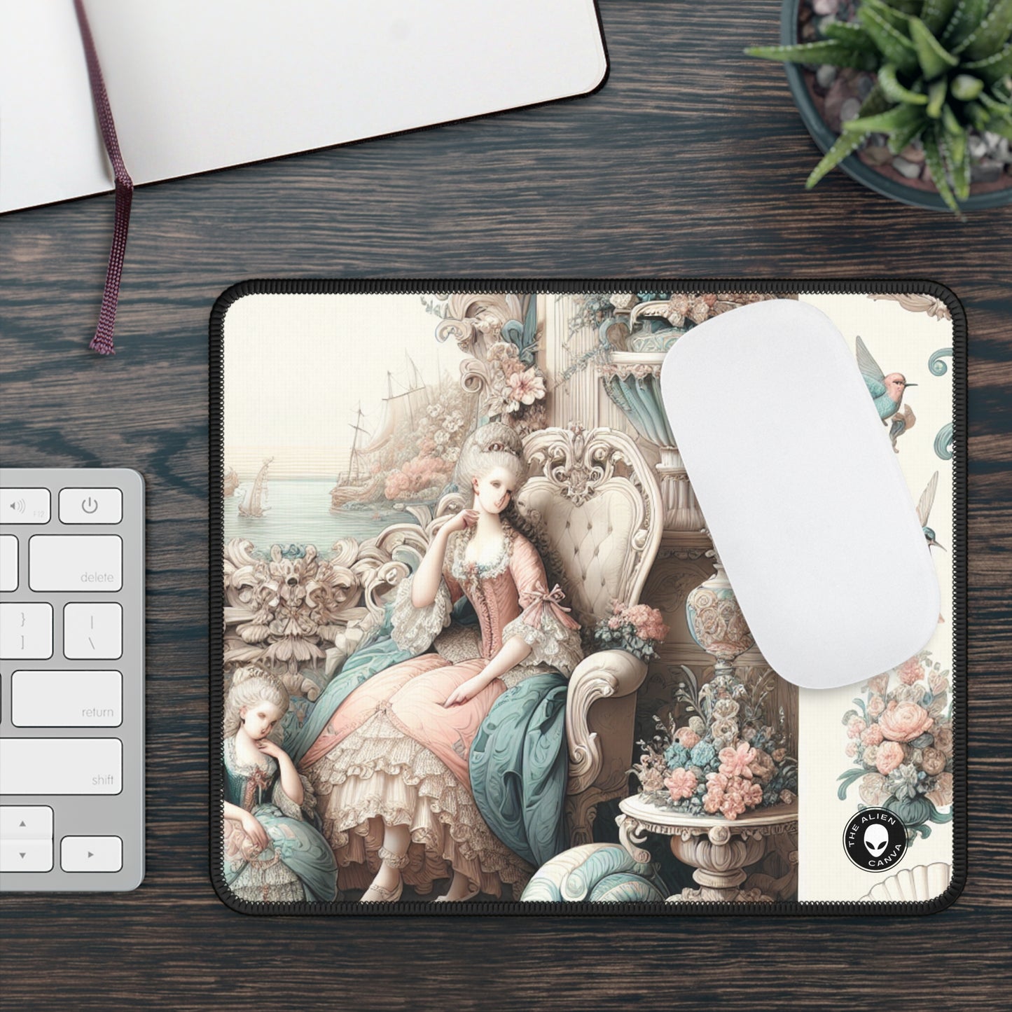 "Enchantment in Pastel Gardens: Rococo Fairy Princess" - The Alien Gaming Mouse Pad Rococo