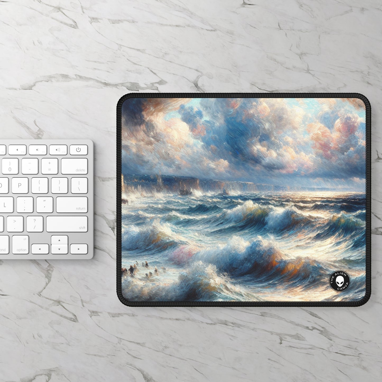 "Storm-Tossed Seas" - The Alien Gaming Mouse Pad Impressionism