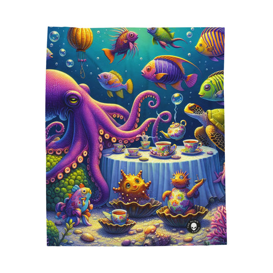 « L'heure du thé sous la mer » - La couverture en peluche Alien Velveteen