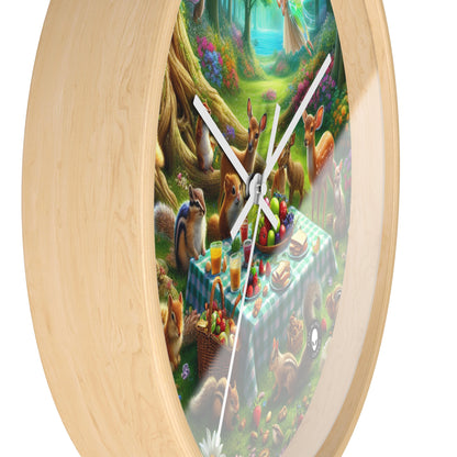 "Enchanted Forest Picnic: A Magical Gathering" - The Alien Wall Clock