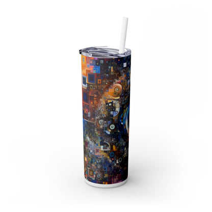 « Perception déformée : un commentaire postmoderne sur la réalité » - The Alien Maars® Skinny Tumbler with Straw 20oz Art postmoderne