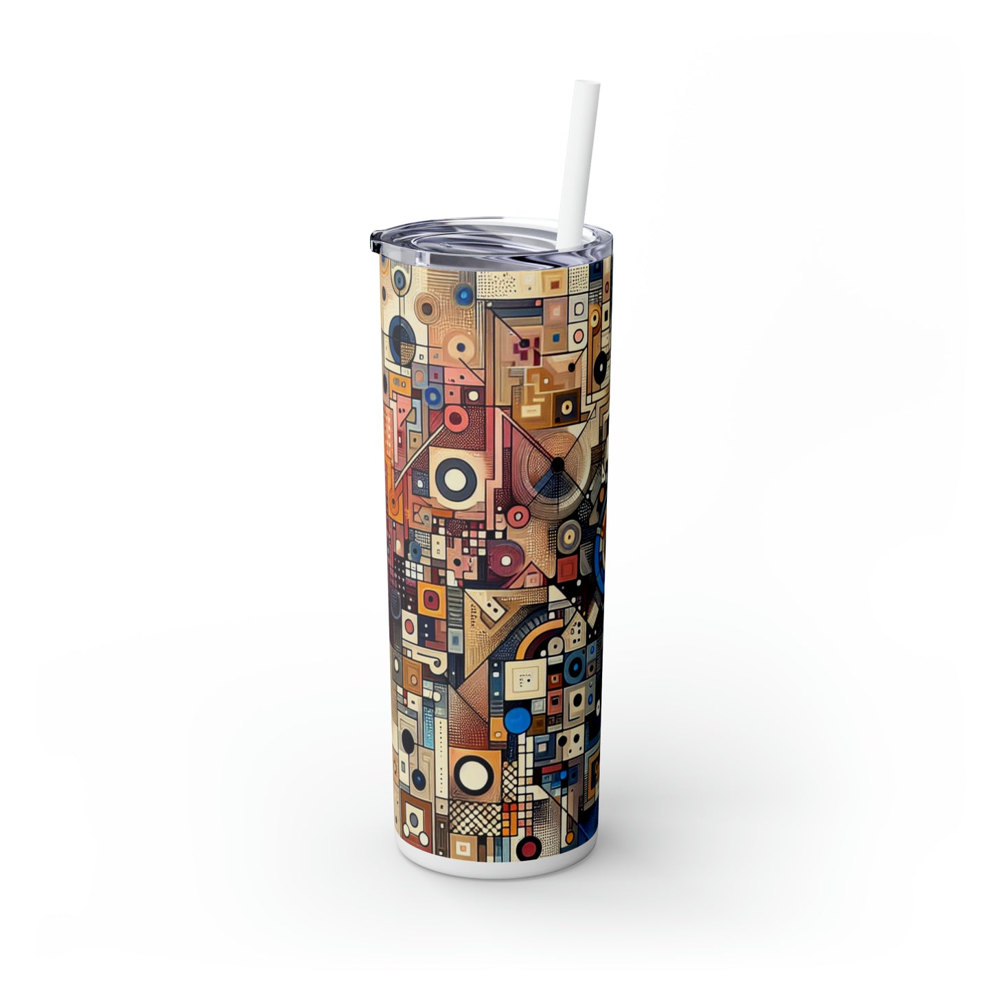 "Connected Hearts: Love in the Digital Age" - The Alien Maars® Skinny Tumbler with Straw 20oz Conceptual Art