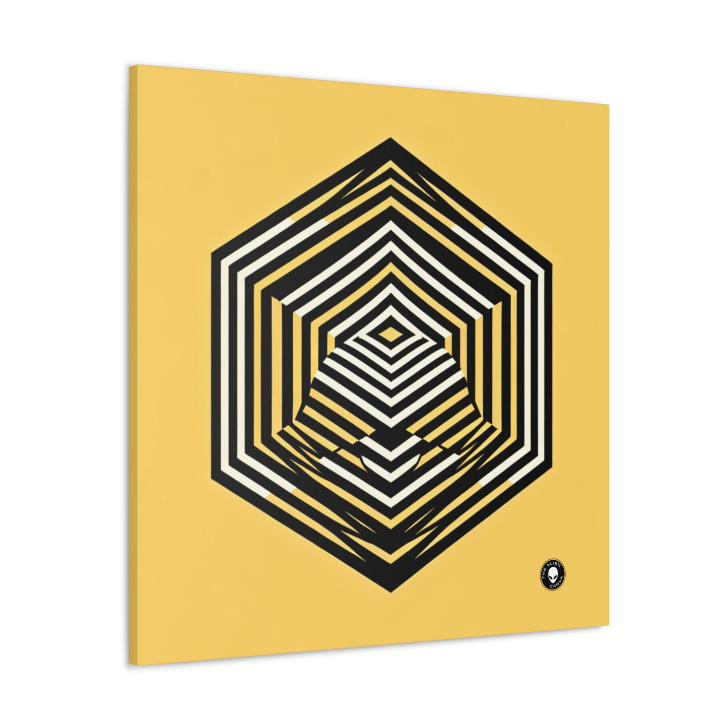 "Illusions dynamiques : Exploration de l'Op Art" - L'art optique Alien Canva (Op Art)