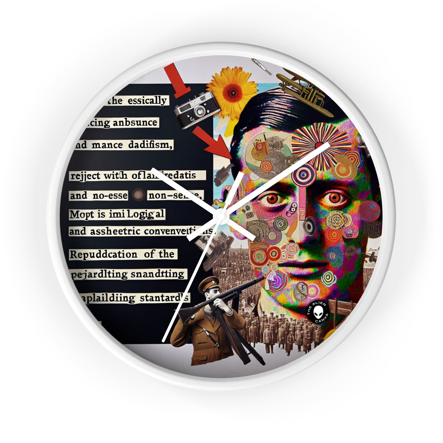 "Absurdo desatado: creando un collage dadaísta del caos" - El reloj de pared alienígena dadaísmo