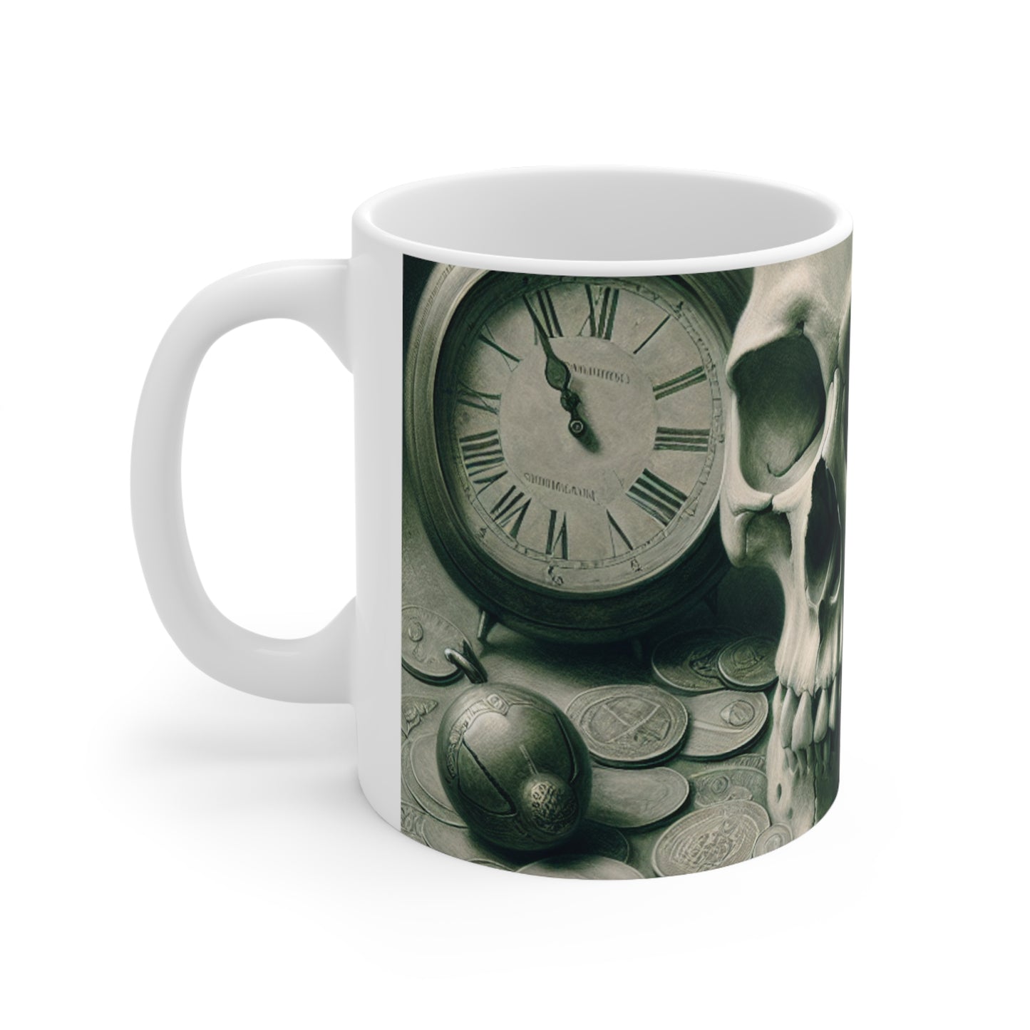 "Lingering Decay" - Taza de cerámica The Alien, 11 oz, estilo de pintura Vanitas