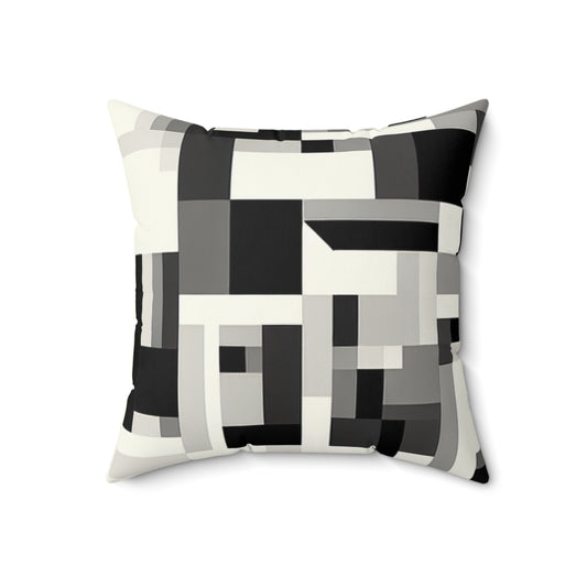 "Cityscape in Analytical Cubism"- The Alien Spun Polyester Square Pillow Analytical Cubism