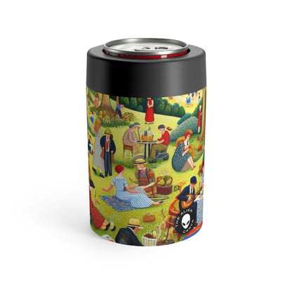 "Whimsical Village Delights" - The Alien Can Holder Naïve Art