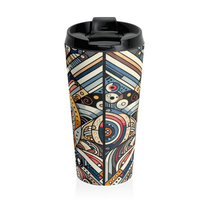 "Moroccan Mosaic Masterpiece" - The Alien Stainless Steel Travel Mug Pattern Art