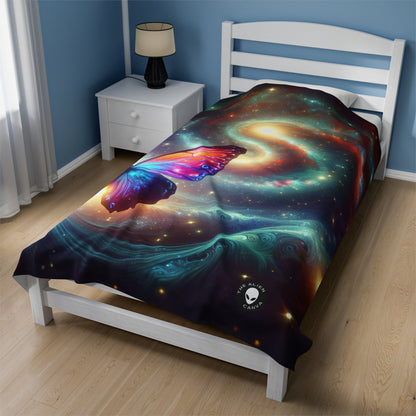 "Galactic Butterfly: A Cosmic Spectacle" - The Alien Velveteen Plush Blanket