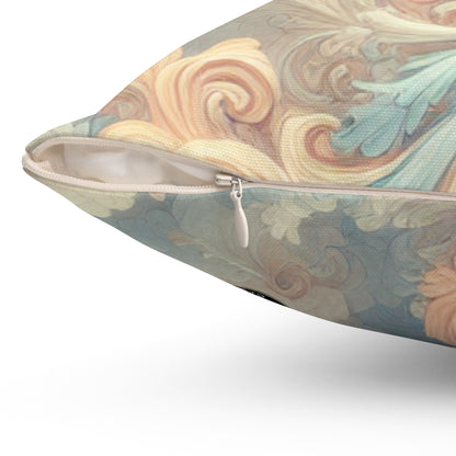 "Rococo Reverie: A Luxurious Ballroom Scene"- The Alien Spun Polyester Square Pillow Rococo