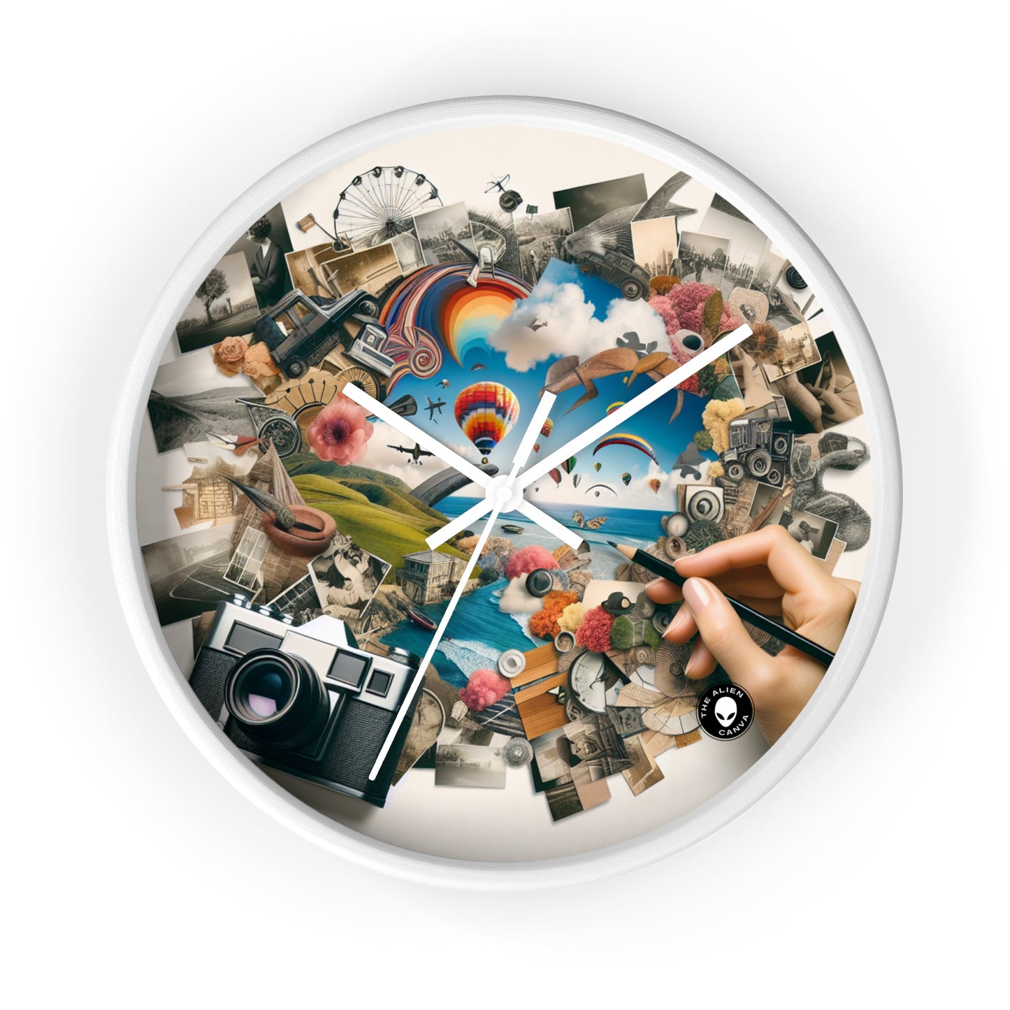 "NatureTech Metropolis: A Vision of Harmonious Coexistence" - The Alien Wall Clock Photomontage