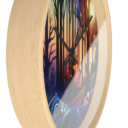 "Mystical Twilight: Creatures in the Forest" - The Alien Wall Clock