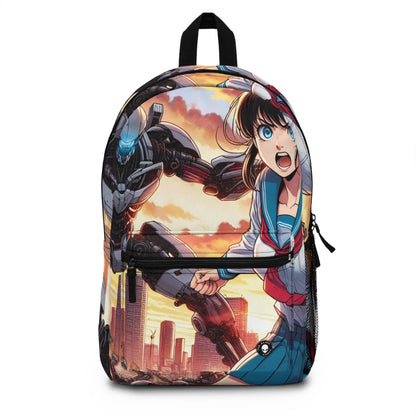 "Girl in Uniform Saves City from Invaders." - The Alien Backpack