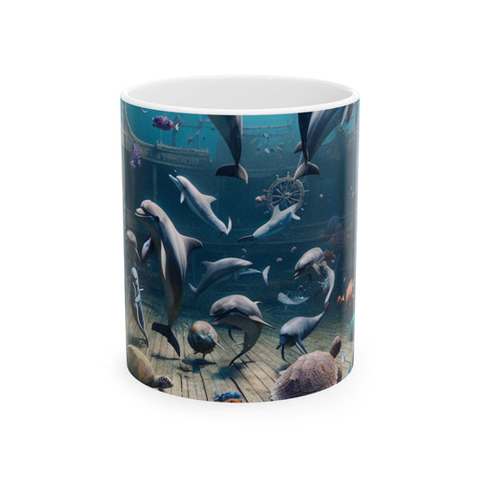 "Shipwreck Soiree: An Underwater Dance Party" - The Alien Ceramic Mug 11oz