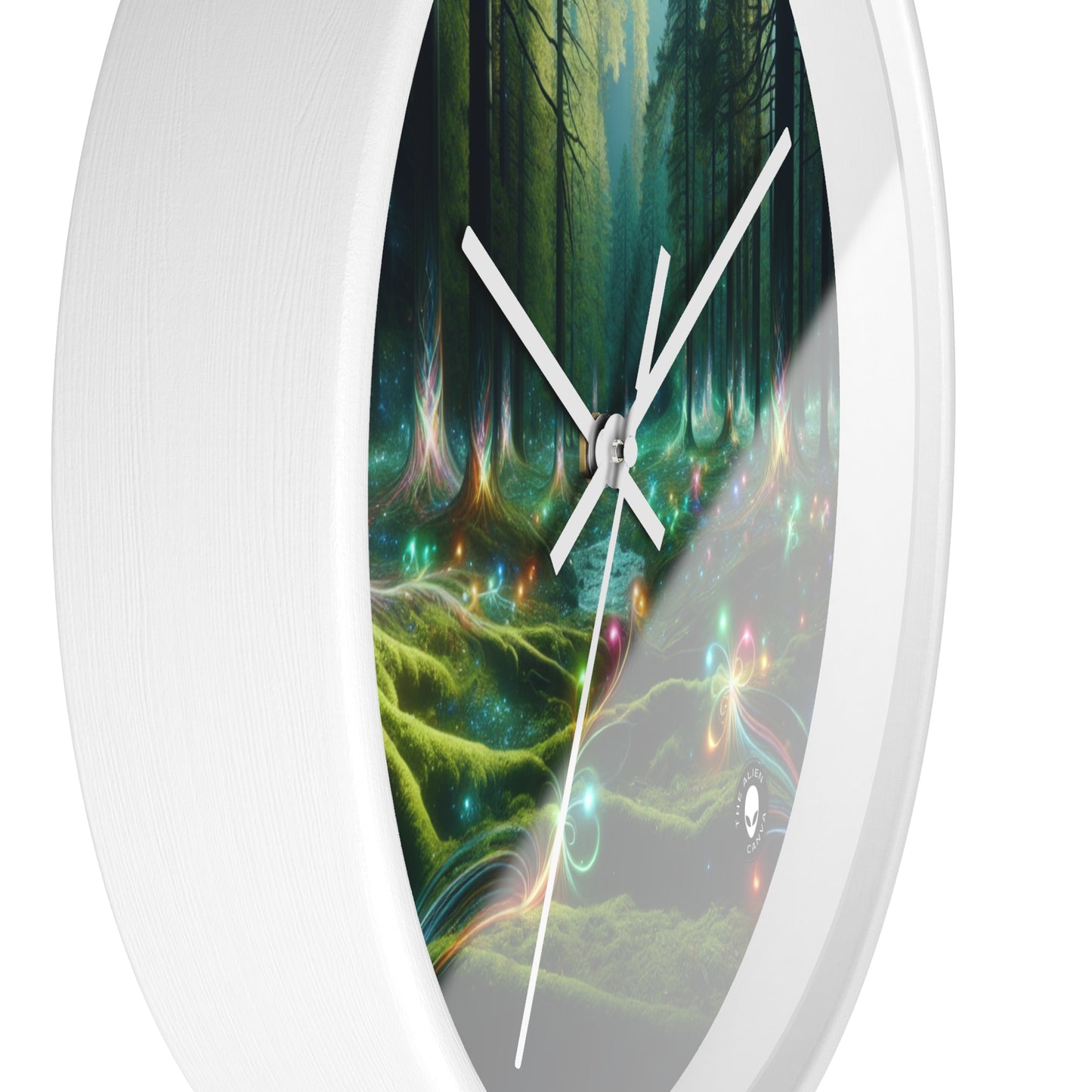 - Crystal-Enchanted Forest: A Tapestry of Light - The Alien Wall Clock