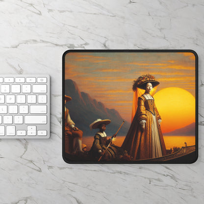 "Golden Twilight in the Italian Gondola" - The Alien Gaming Mouse Pad Renaissance Art Style