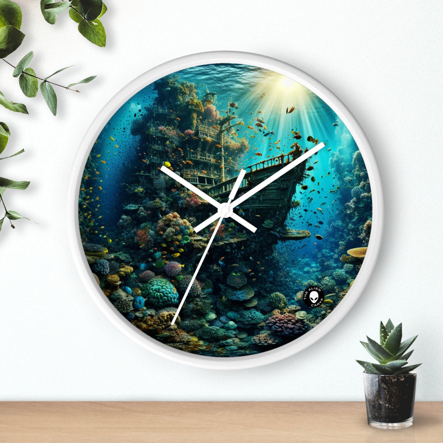 "Whimsical Underwater World" - The Alien Wall Clock