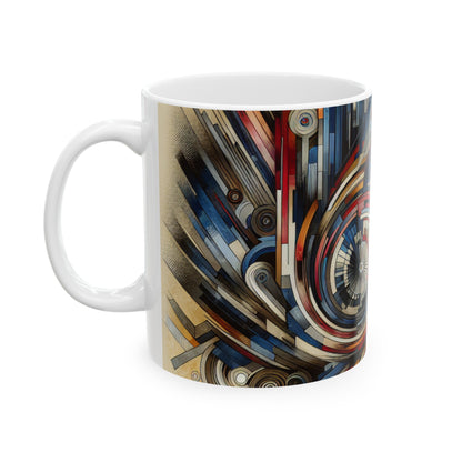 "Fragmented Realms: A Surreal Exploration in Color and Form" - The Alien Ceramic Mug 11oz Avant-garde Art
